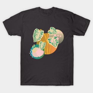 Monstera Abstract Pastel Plant T-shirt T-Shirt